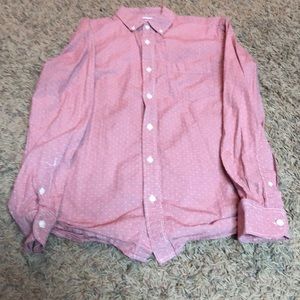 Red and white casual button down